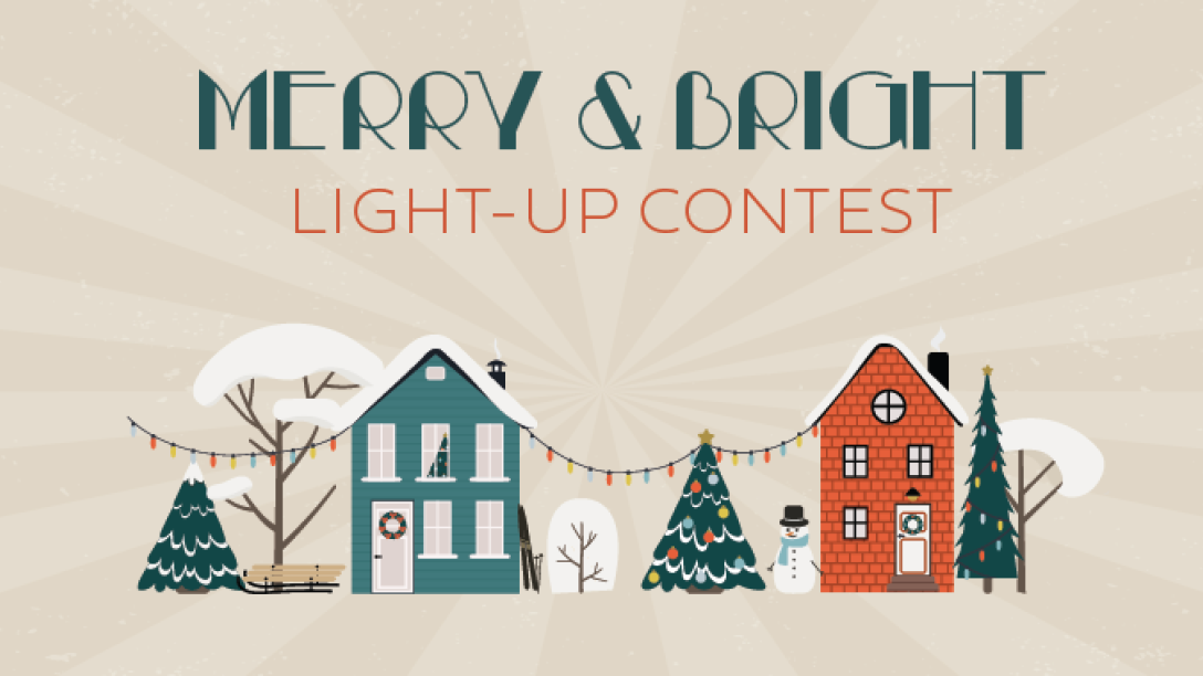 Image illustrated houses in a winter scene