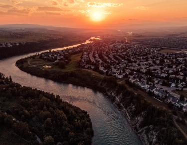 A birds eye view of Cochrane River in the West