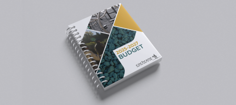 Budget book on a grey background