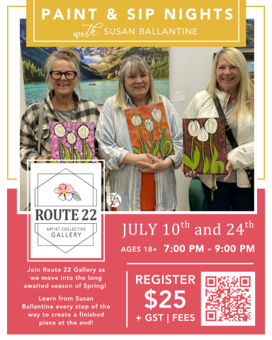 July Paint & Sip Nights 10 & 24th